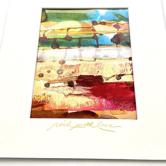 Rich With Love - Original Wall Art Watercolor Painting Matted Frame Ready 8”x10” - Picture 4 of 6